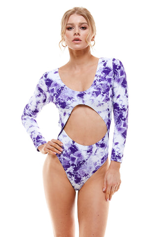 Cut-out Long Sleeve Swimsuit