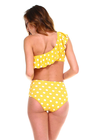 Ruffle One-Shoulder Bikini Set